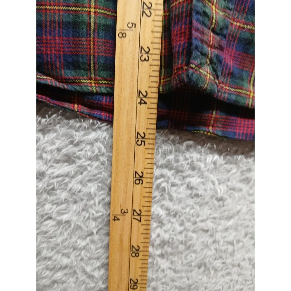 Ralph Lauren Boys Red Plaid Button Up Shirt Size 10-12 Classic Holiday Preppy